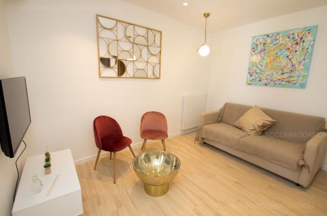 Location appartement Festival Cannes 2024 J -13 - Hall – living-room - Gina